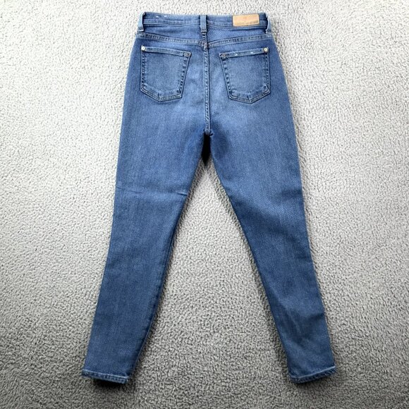 7FAM Womens Size 26 Luxe Vintage‎ High Waist Copper Stripe Skinny Ankle Jeans - Picture 2 of 16